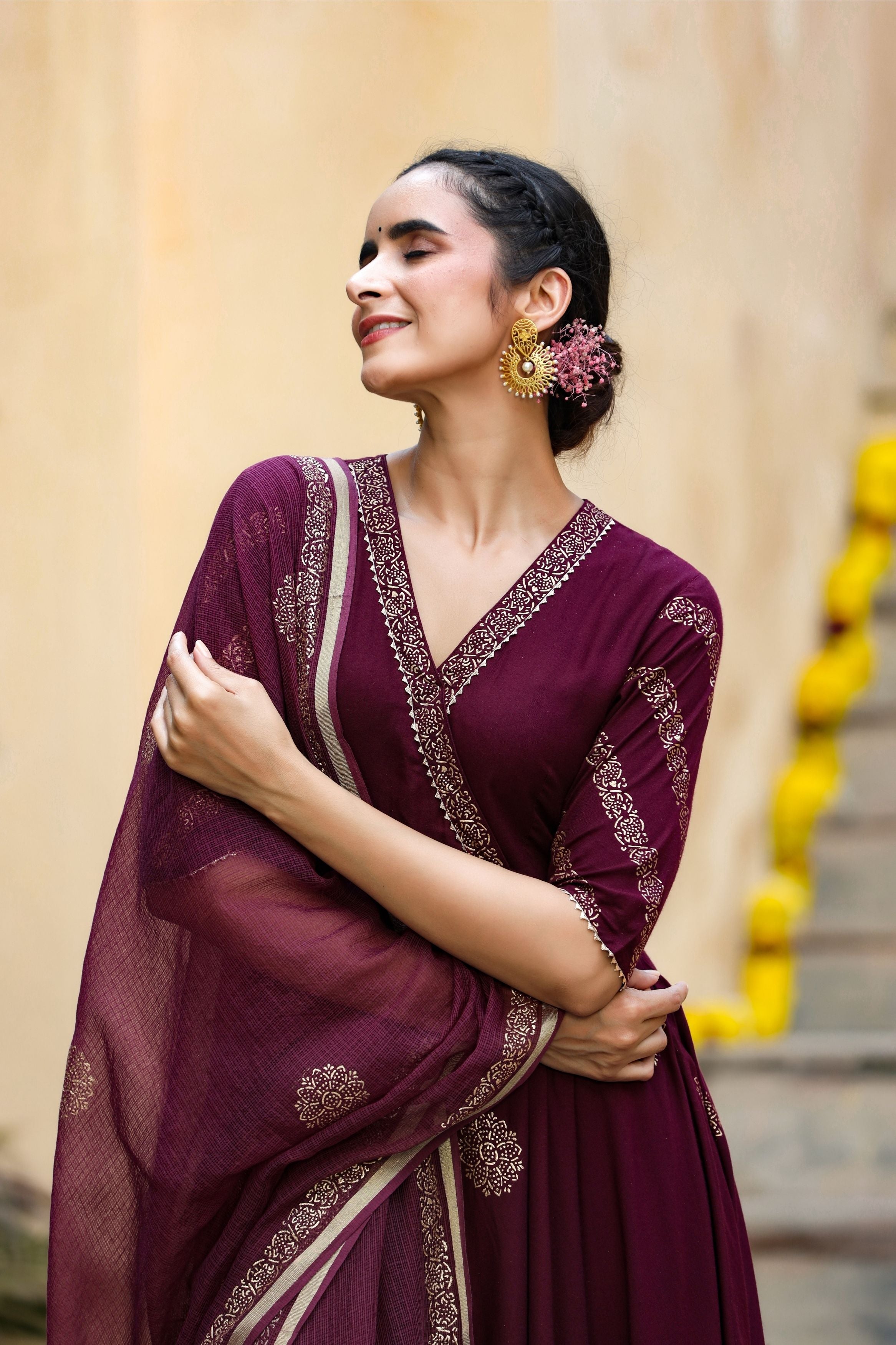 Buy DRAVINAM Trends Unstitched Printed Mirror Work Jaipuri Cotton Salwar  Suits Dress Material with Chiffon Dupatta Unstitched Dress Material For  Women (Brown) Online at Best Prices in India - JioMart.